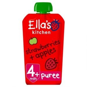 Ella's Kitchen 4 Mths+ Organic Strawberries & Apples 120g-0