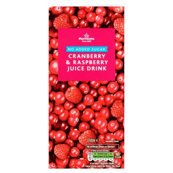 Morrisons cranberry and raspberry juice
